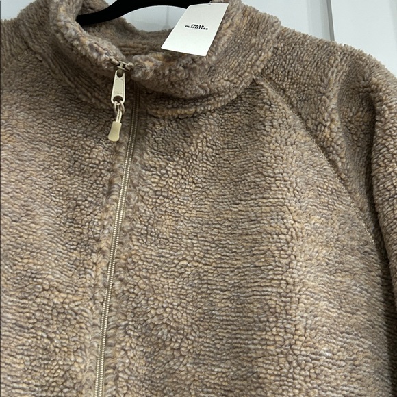 Retro BDG Raglan High Pile Fleece Mock Neck Full Zip Jacket
